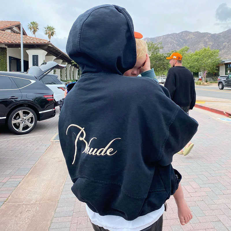 

Designer Clothing Hoodies Sweatshirts High Edition Rhude Capsule Embroidery Letter Hooded Sweater High Street Fashion Brand Zipper Loose Hoodie Coat Wholesale, Shipping fee