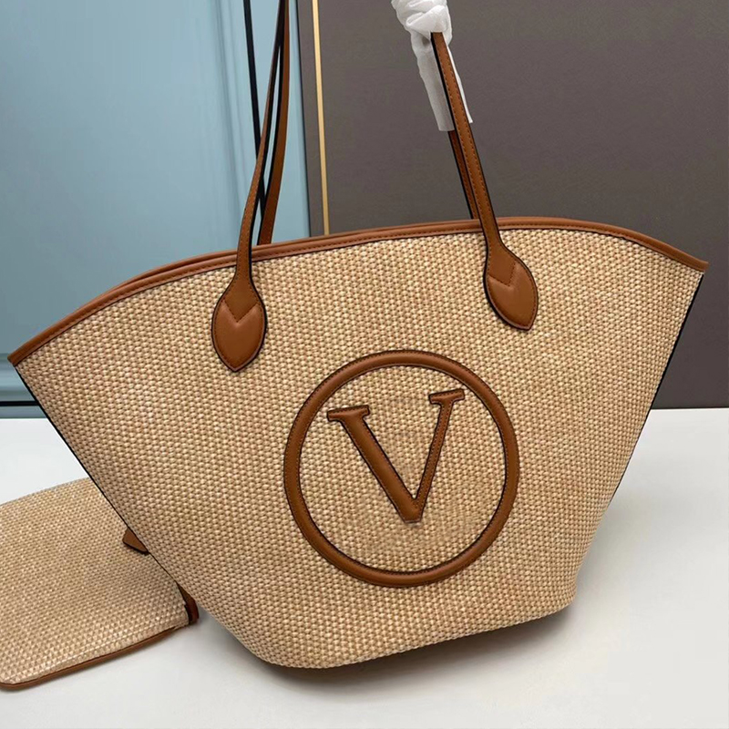 

Quality Tote Bag Designer Large small Handbag fashion Travel 2pcs Beach Bags Detachable Straw Bags Cool Women Bags Classic Shoulder Bags Crossbody Bags for Mommy, Black