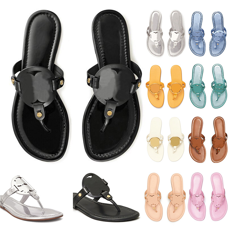 

Free shipping miller metallic Slippers snake embossed leather sandal designer slides slipper womens white black patent yellow pink Silver flip flops ladies