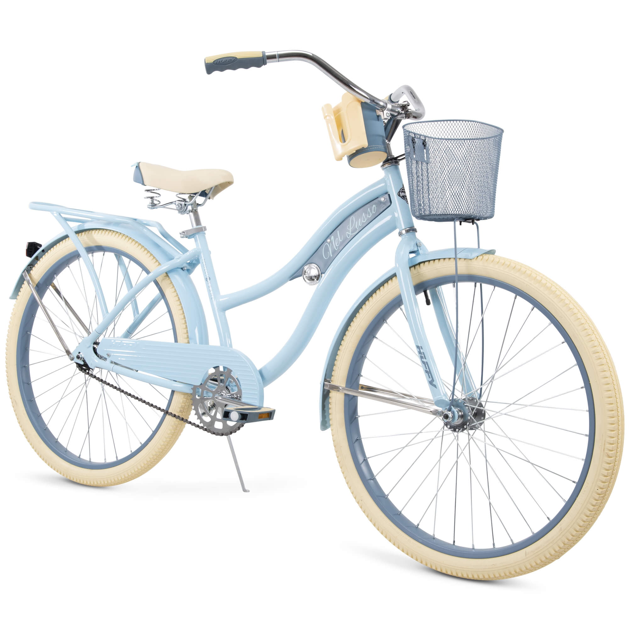 Huffy, Nel Lusso Classic Cruiser Bike with Perfect Fit Frame, Women&#039;s, Light Blue, 26 Inch-image-860701024