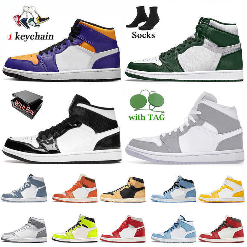 

Jumpman 1 1s High OG Basketball Shoes s Sneakers For Women Mens Gorge Green Denim Lakers Starfish Lost Found University Blue Heirloom, B76 paris white 36-46
