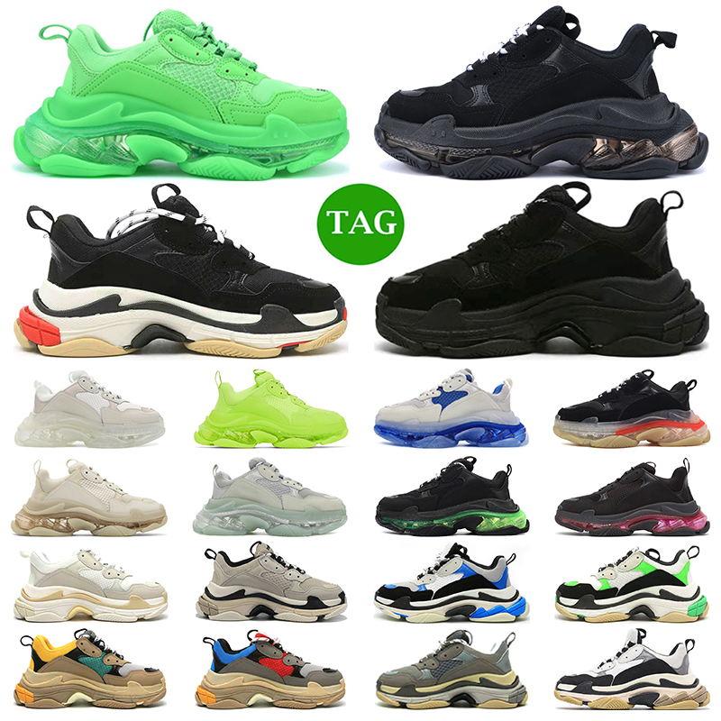 

Designer triple s men women casual shoes platform sneakers clear sole Black White Volt Beige Red Grey Green mens trainers Jogging Walking, #14