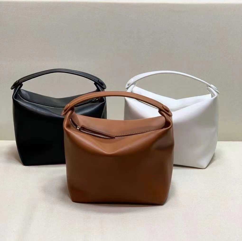 

The Row Lunch Box Women's the leather handbag bag minimalist style light luxury high-grade texture, Black