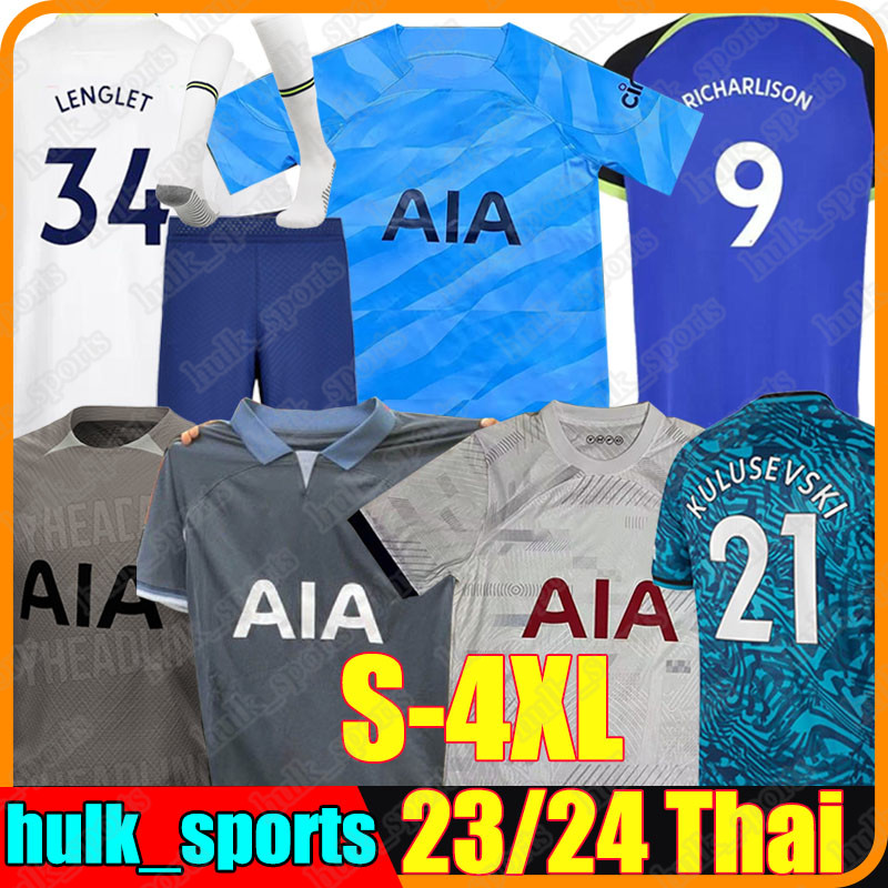 

4XL 22/23/24 KANE SON RICHARLISON Soccer Jerseys KULUSEVSKI PERISIC HOJBJERG colorful 2023 2024 LUCAS BERGWIJN Home Football shirt BRYAN Men Kids Kits sock full sets, 23-24 goalkeepe