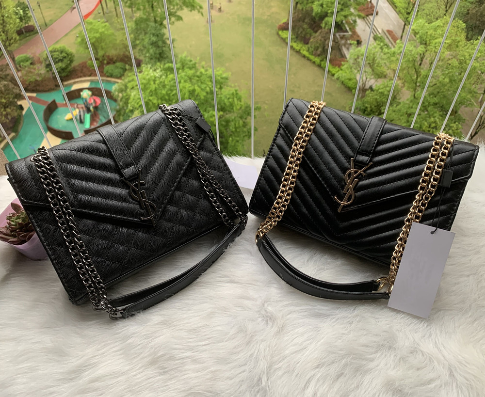 

High quality flap bag luxury designer handbags SUNSET original leather women shoulder bags fashion medium crossbody bag, Black black chain