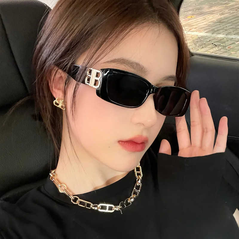 

Rectangular Double B for Women 2023 New Street Shooting Fashion Brand Sunglasses Network Red Advanced Sense