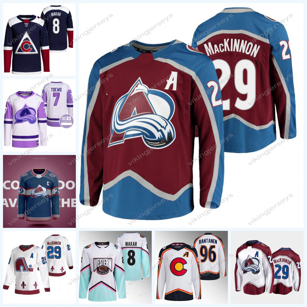 

Nathan MacKinnon Avalanche Jersey Cale Makar Mikko Rantanen Wyatt Aamodt Erik Johnson Nate Clurman Erik Johnson Alex Newhook Jack Johnson Lars Eller Denis Malgin, White
