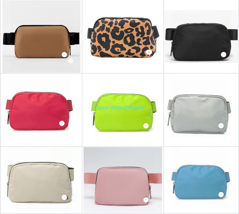 

Lu Yoga bags Every where belt bag Outdoor sport yoga waist bag women men gym elastic adjustable strap zipper fanny pack with brand logo1L 9 color