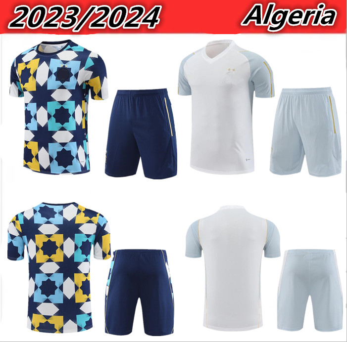 

23/24 Algeria tracksuit MAHREZ Short sleeved shorts soccer Jerseys Algerie BOUNEDJAH Survetement maillot de foot FEGHOUL sportswear football training suit, Multi