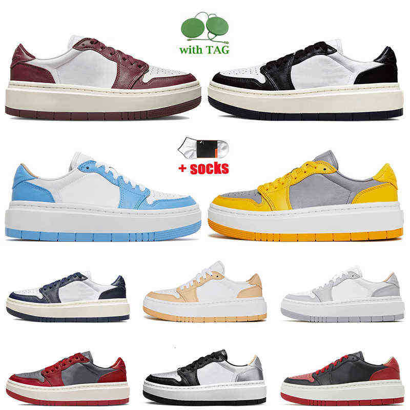 

Women Mens Jumpman 1s Elevate Low Platform Casual Shoes With Socks Jorrden 1 Team Red Black White Onyx University Blue Cement Wolf Grey, C16 removable beads 36-46