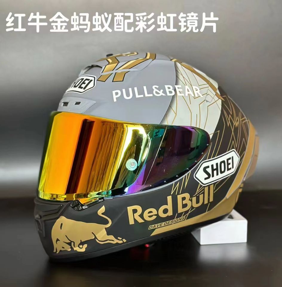 

Skates Helmets Motorcycle Full Face SHOEI X 14 X SPIRIT III Special X Fourteen Edition Racing Red Gold Ant 230421