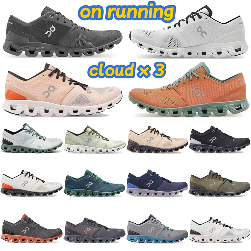 

HOT Designer Running Shoes On Running Cloud X 3black white rose sand orange Aloe ivory frame ash rose sand Fashion youth women men Lightweight Runner sneakers, 13 ivory frame