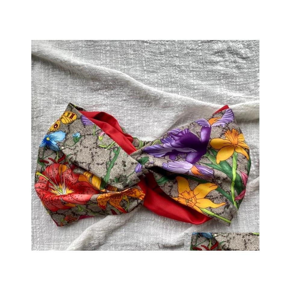 

Bandanas Durag Designer Silk Elastic Headbands For Women 2022 Arrival Luxury Girls Floral Flowers Butterfly Hair Bands Scarf Acces Dhgkd