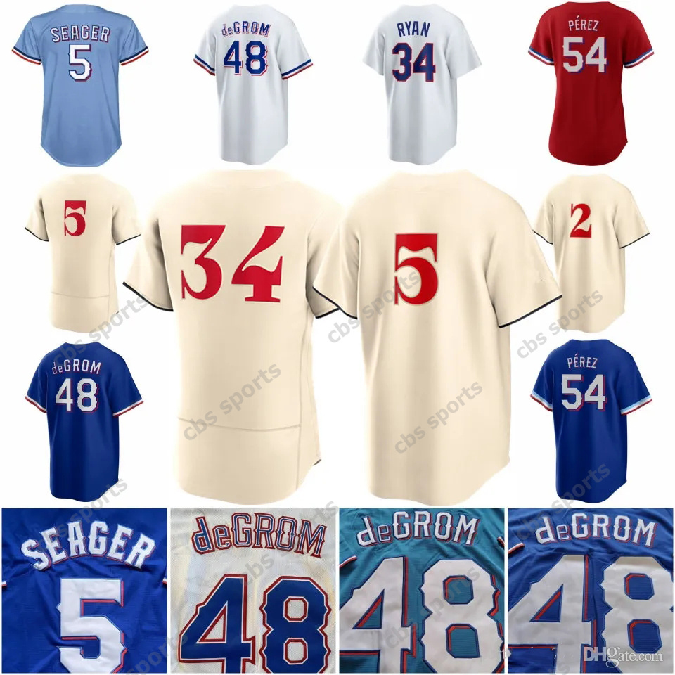 

2023 City Connect 48 Jacob deGrom Custom Baseball Jersey Corey Seager Nolan Ryan Marcus Semien Josh Smith Adolis Garcia Kole Calhoun Jon Gray Hamilton Martin Perez 11, Colour 13