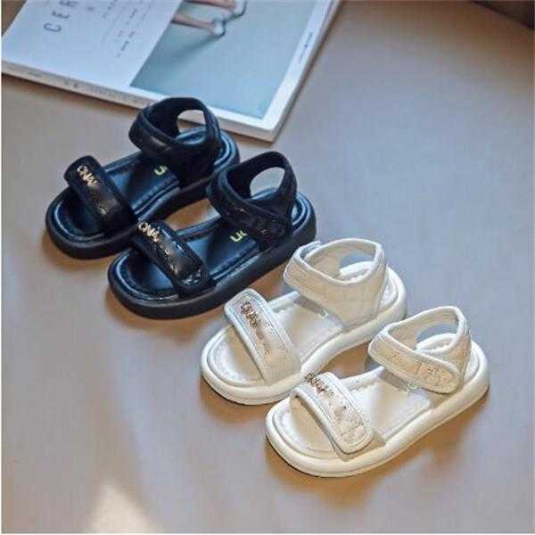 

Sandals Fashion Designer Girls Sandals Casaul Beach Shoes 2022 Summer New Women Child Flat Shoes Middle and Big Children Girl Sandal T230224, Black