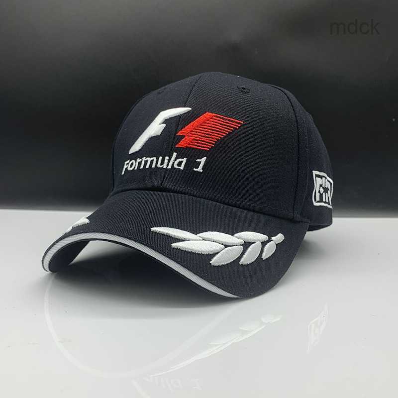 

Ball Caps New Korean version large edge outdoor men sport f1 running baseball cap wheat peak embroidered headgear hat sun protection hat, Black