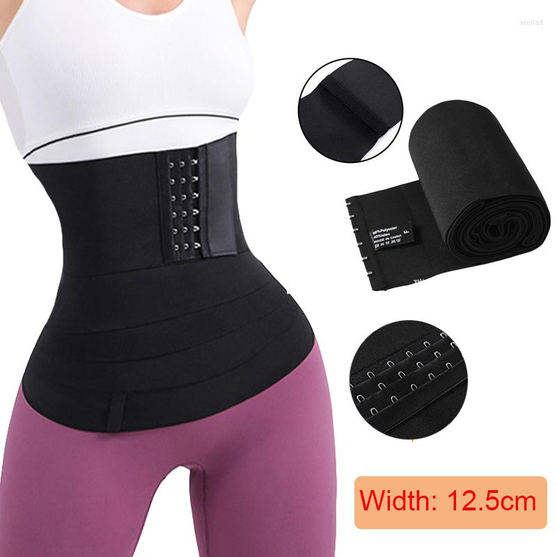 

Women's Shapers Snatched Bandage Wrap With Hook Firm Closure Loop Slimming Belt Long Torse Tape Waist Trainer Sauna Workout Girdle Sheath, Black u