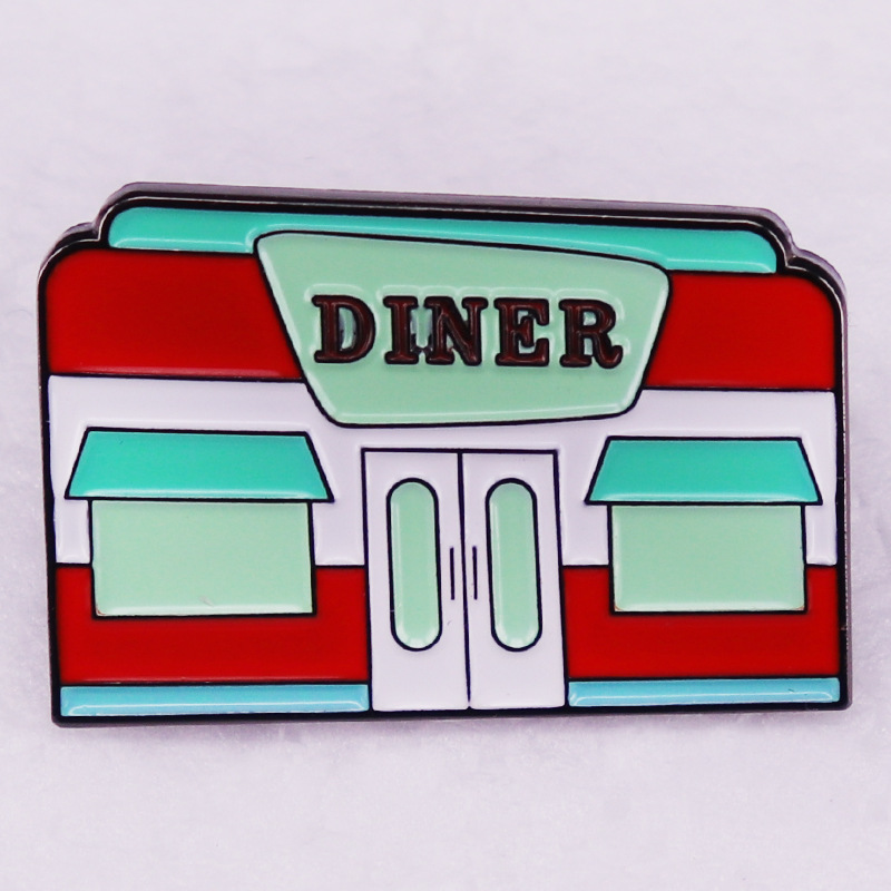 

Vintage 50s Dinner Enamel Pin Cute Anime Movies Games Hard Enamel Pins Collect Metal Cartoon Brooch Backpack Hat Bag Collar Lapel Badges, As picture