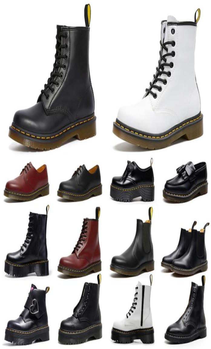 

dr martin designer boots for men women Doc Martens platform high low top booties black white leather mens fashion shoes4172912, Khaki
