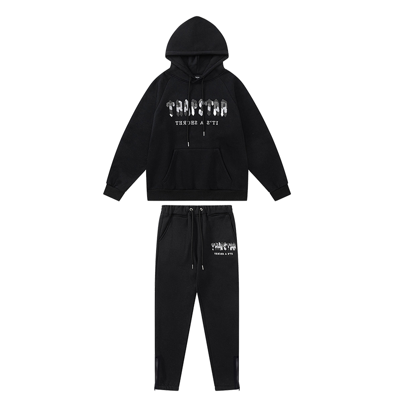 

Black Hoodie Trapstar Tracksuit Rainbow Towel Embroidery Decoding Hooded Men and Women Sportswear Suit PKMS, 11