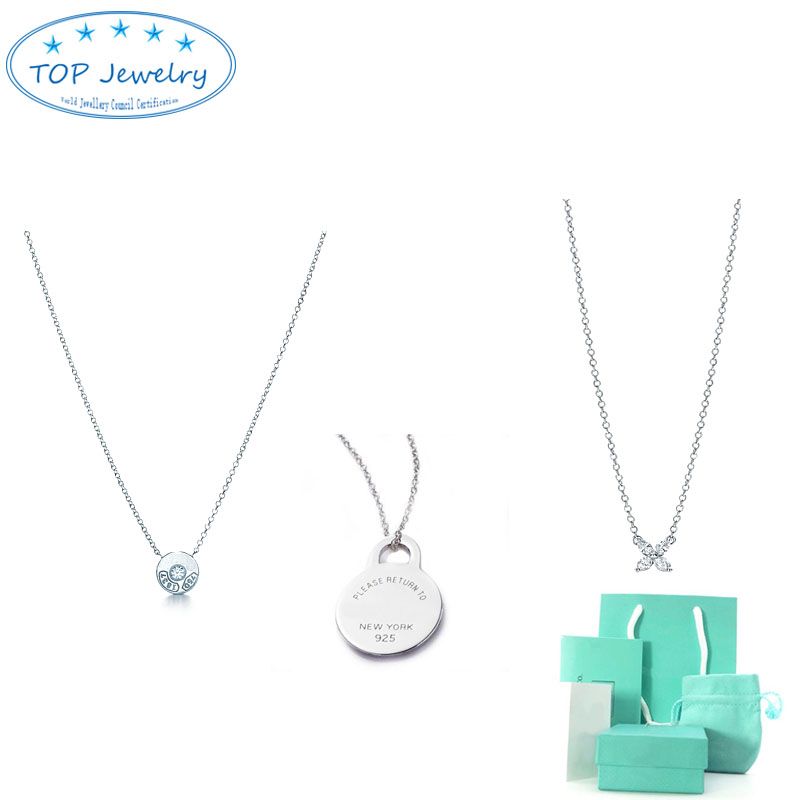 

Initial Designer luxury Heart Pendant Necklaces Women Fashion Brand Jewelry Chain Tiff Necklaces With Box