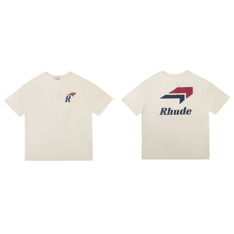 

Designer Fashion Clothing Tees TShirts Rhude r American Trend Brand High Street Oversize Loose Short Sleeve T-shirt Lovers Unisex Tee Tops Cotton Streetwear, Apricot