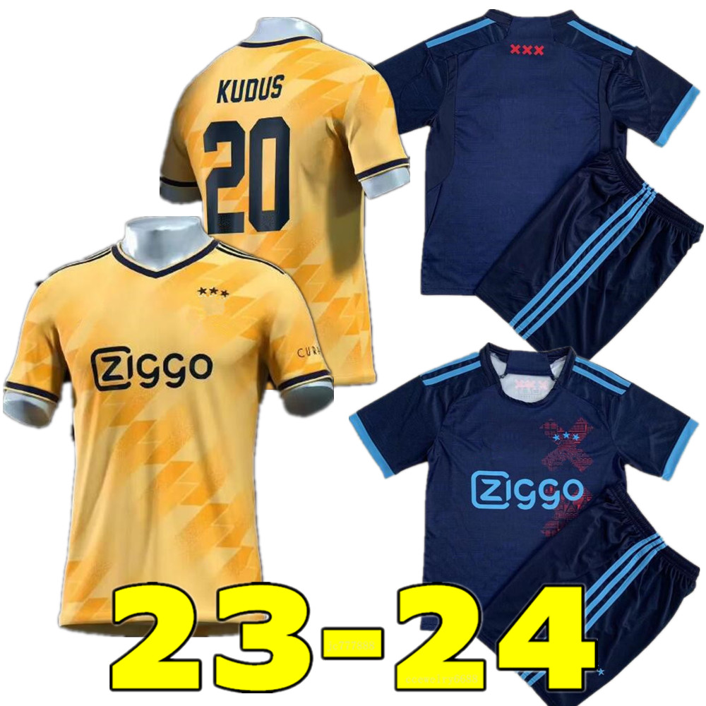 

AjaXS Jersey 23 24 TADIC Soccer Jerseys Away yellow shirt BASSEY BERGHUIS BLIND KLAASSEN BERGWIJN MARLEY 2023 2024 men KIDS football shirts KIT