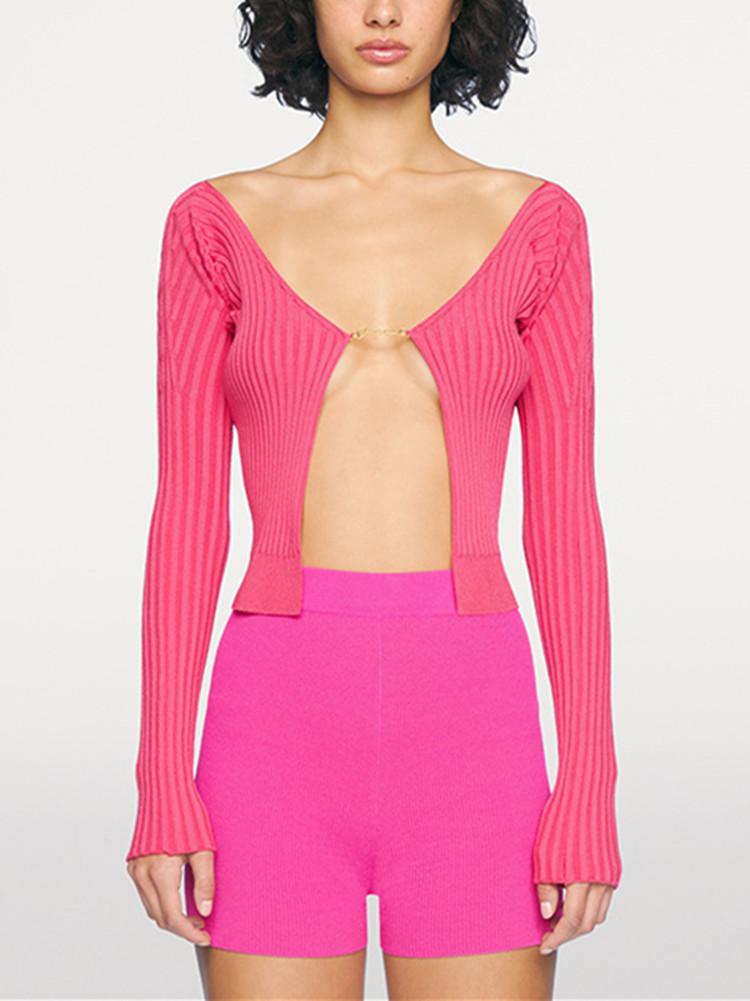 

Sweaters Women's Sexy Knitted Long Sleeve Sweater Cardigan Feminine Slim Knitwear Tops 2022 New, Green