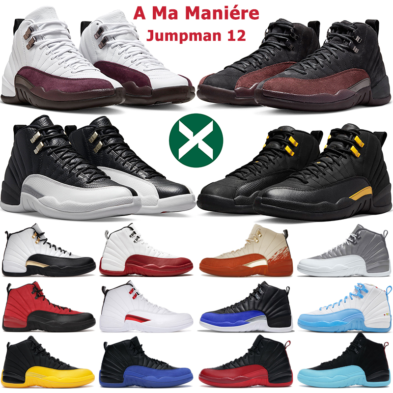 

Jumpman 12 retro basketball shoes men 12s Black Royalty Taxi Playoffs Stealth Cherry Reverse Flu Game Hyper Royal Indigo mens trainers outdoor sports sneakers, 34