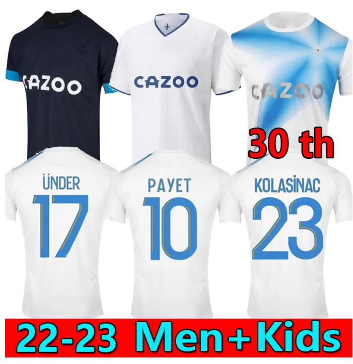 

2023 2024 Maillot Marseilles Soccer Jerseys de Foot Kids Kit OM Olympique 23/34 Football Shirt Marseilles 30 Year Anniversary Special Train GUENDOUZI, 22 23 home aldult ligue 1