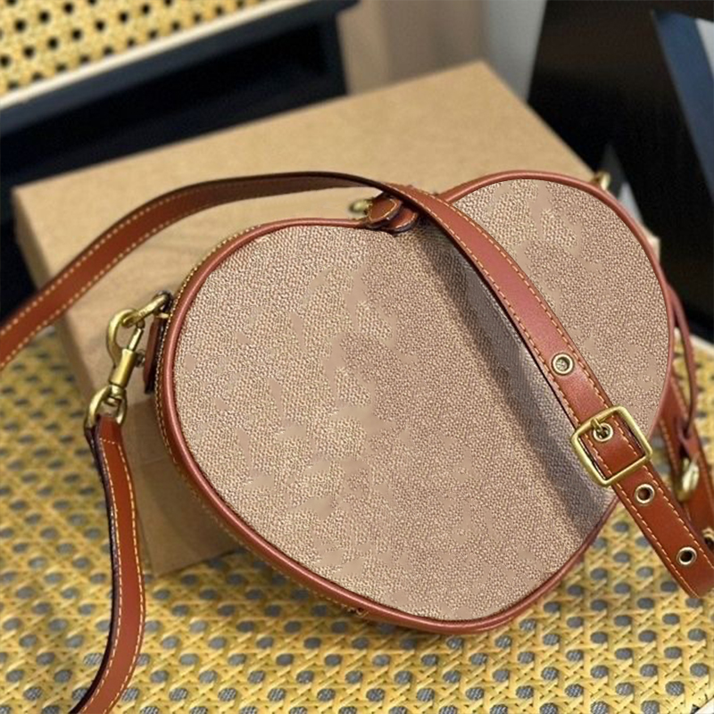 

Ladies Designer handbag womens chain crossbody long strap shoulder bag mini tote bags leather Heart pack Luxury Purses wallet, Red