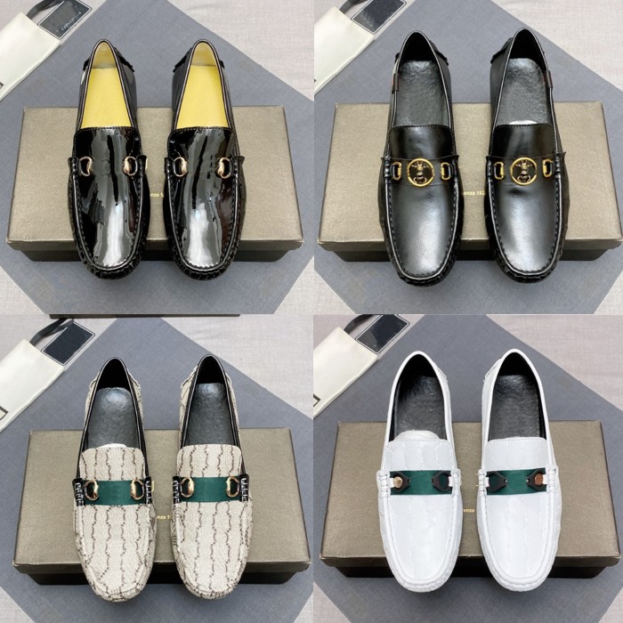 

Designer Men Brand Dress Shoes Italy Classic Cowhide Loafers bee Metal Buckle Flat shoes Mules Princetown Mens Luxurys Shoes