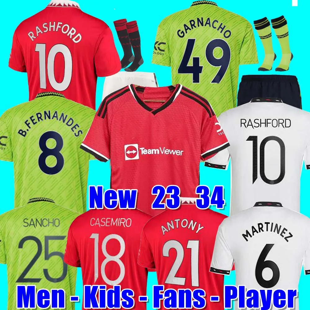 

Fans Player 22 23 24 SANCHO soccer jerseys BRUNO FERNANDES RASHFORD football shirt 2022 2023 men kids kit MARTINEZ CASEMIRO ANTONY MANCHESTERS Garnacho WEGHORST, 22/23 home aldult epl