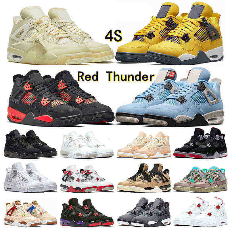 

4s basketball shoes 4 Red Thunder Sail Shimmer Lightning Black Cat White Oreo Fire Cool Grey Pure Money mens trainers sports sneakers, #19 orange metallic