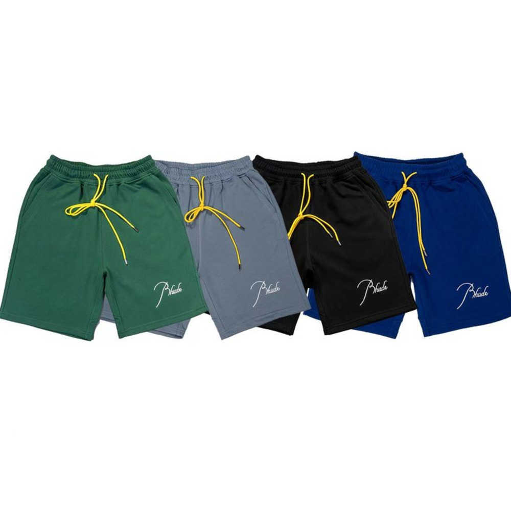 

Designer Clothing short casual Trend Brand Rhude Unisex Letter Embroidered Loose Fit Sports Casual Drawstring Shorts Couples Joggers Sportswear, Black