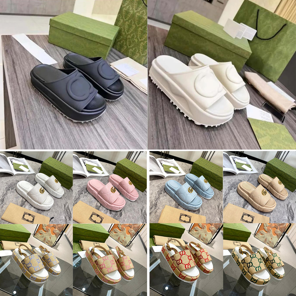 

2022 trend thick bottom designer slipper sandal womans fashion high heel pantoufle sliders ladys summer indoor slippers outdoor Non-slip flat beach shoes sandals, As shown in the picture