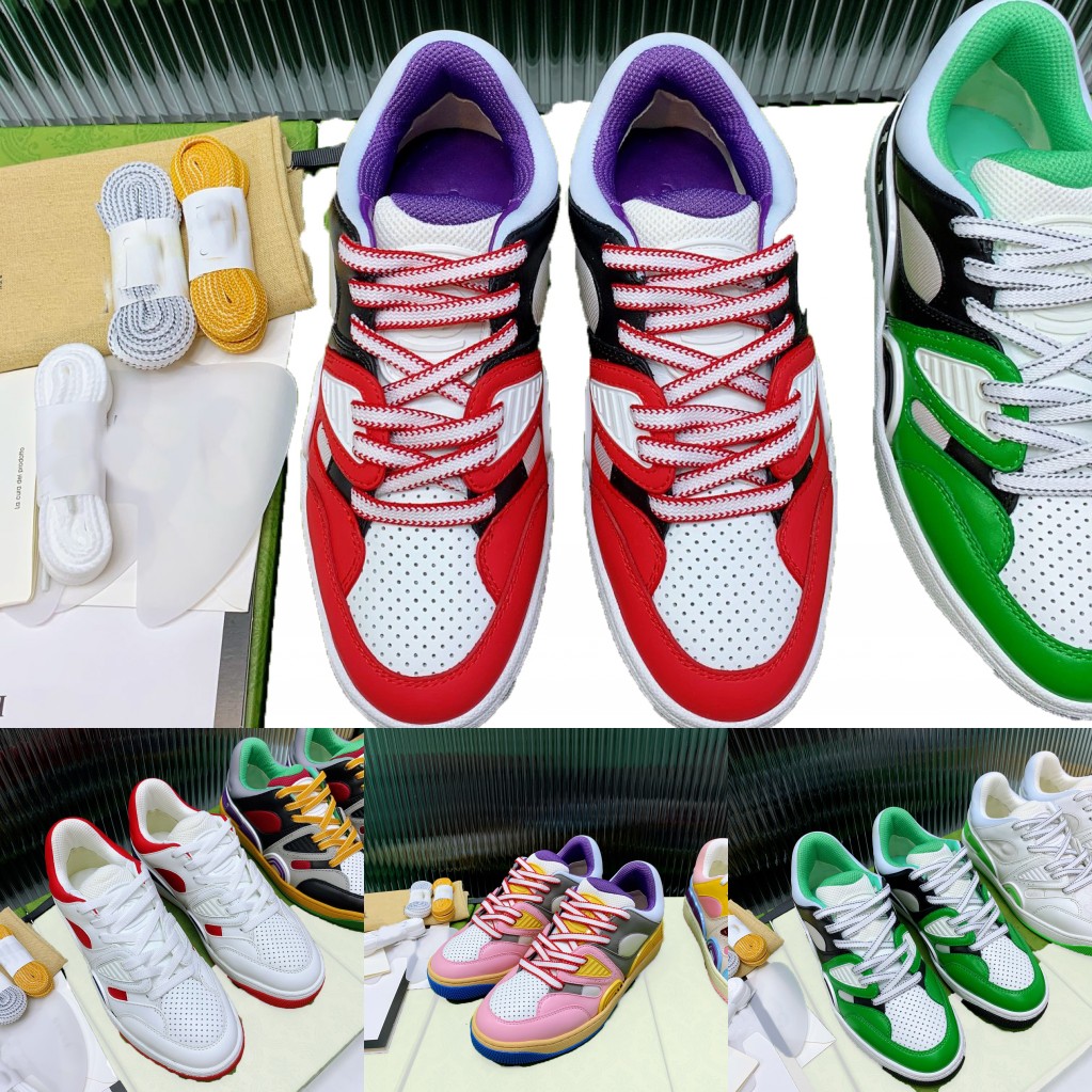 

Designer Couple Sport Casual Shoes 2023 Luxury Brand Women Men Leather Red Green Flat Lace up Mesh Rubber Sneakers Trainers Dunk Low Lady Walk Shoes Eur35-44 US10 Size, Color 1