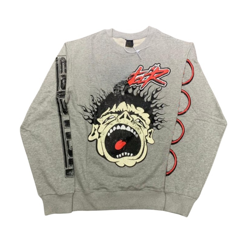 Designer hoodie men Sweatshirts High Street sports hoodie American Retro Mud Print Hooded Loose Hip Hop Hoody Flared pants-image-922507777