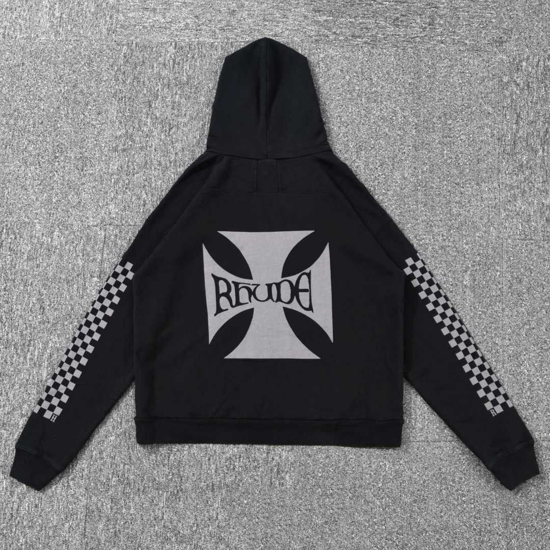 

Designer Clothing Hoodies Sweatshirts Rhude Classic Checkerboard Printed Vintage Hoodie Streetwear Pullover jacket Hip hop Sportswear Tops for sale Wholesale, Shipping fee