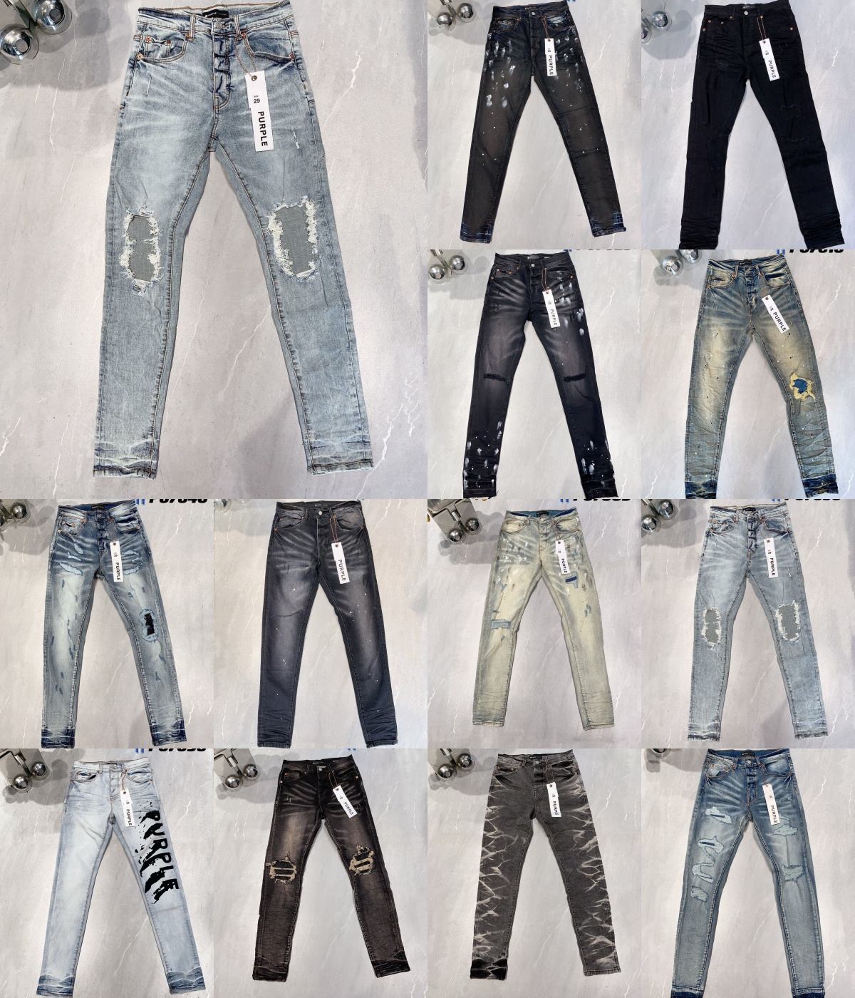 designer jeans for mens pants purple jeans Purple Jeans Mens Jeans trends Distressed Black Ripped Biker Slim Fit Motorcycle Mans stacked jeans men baggy jeans hole 