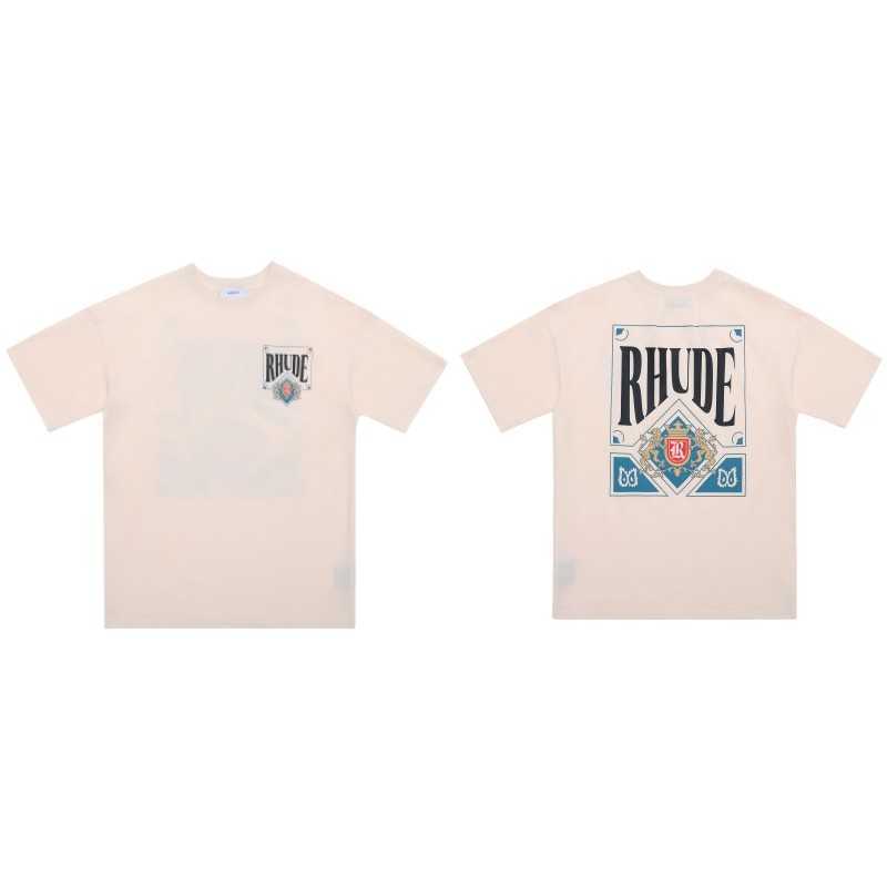 

Designer Fashion Clothing Tees TShirts New Printed High Street Loose Oversize Men's Women's Couple Trend Brand Rhude Short Sleeve T-shirt Tops Streetwear Hip hop, Apricot