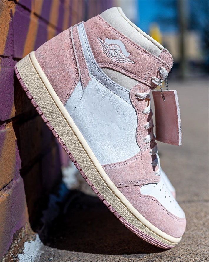 

Shoes 1 High Og Wmns Washed Pink Atmosphere/white-muslin-sail Men Women Outdoor Sports Sneakers Original Fd2596-600