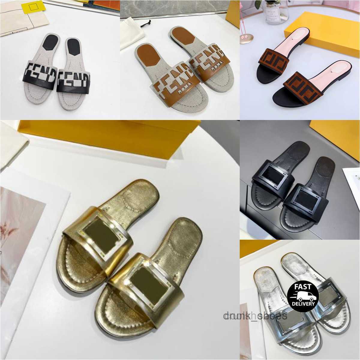 

2023 Designer New Fashion Slippers Ladies Sandals Letter Slide Splicing Summer Original Dust Bag, 11*