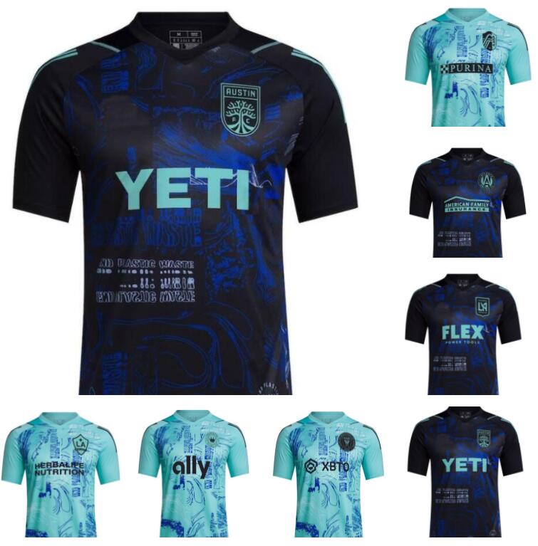 

23 24 MLS Atlanta United soccer jersey One Planet Earth Day Parley Special edition 2023 2024 Austin FC LA Galaxy Charlotte LAFC Inter St. L ouis City Miami football shirt, Away women