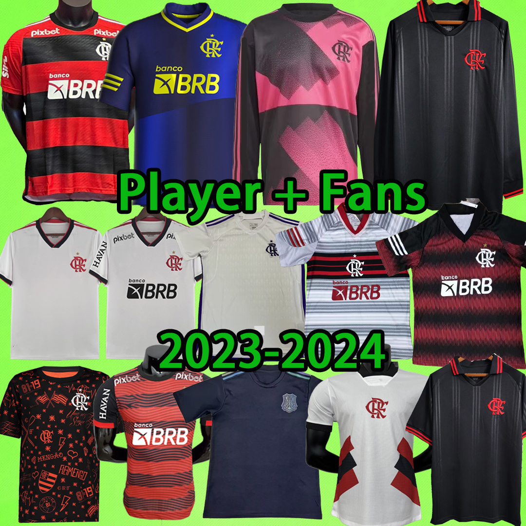

2023 2024 camisa de futebol Flamengo soccer jerseys 23 24 football shirts Vest men kids kit women DIEGO E.RIBEIRO PEDRO GABRIEL MENGO DE ARRASCAETA GABI player version, 2023 fans version