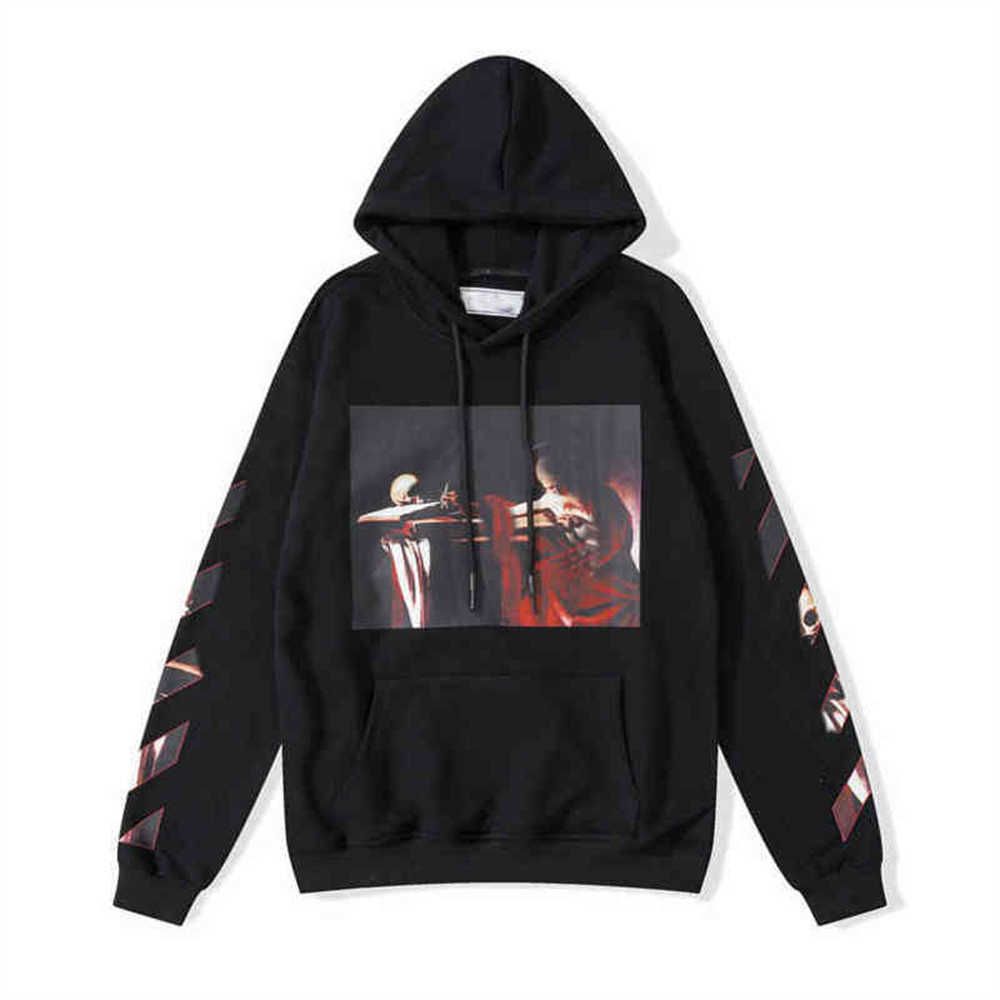 

2023 %60 Off Style Trendy Fashion Sweater Painted Arrow Crow Stripe Loose Hoodie Men's and Women's Coatjqm1off T-shirts Offs White Hot, Customize