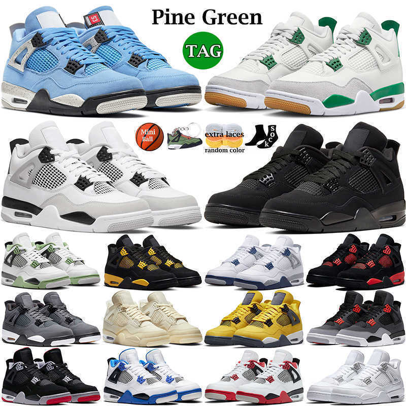 

4 basketball shoes for men women 4s Pine Green Military Black Cat Sail Red Thunder White Oreo Cool Grey Blue University Seafoam mens sports sneakers, 33