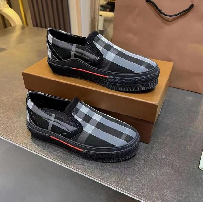 

top quality Casual Shoes Classic retro shoes casual BUR striped sneakers for men and women Aethur plaid cotton rubber outsole outdoor coach with box., Color matching