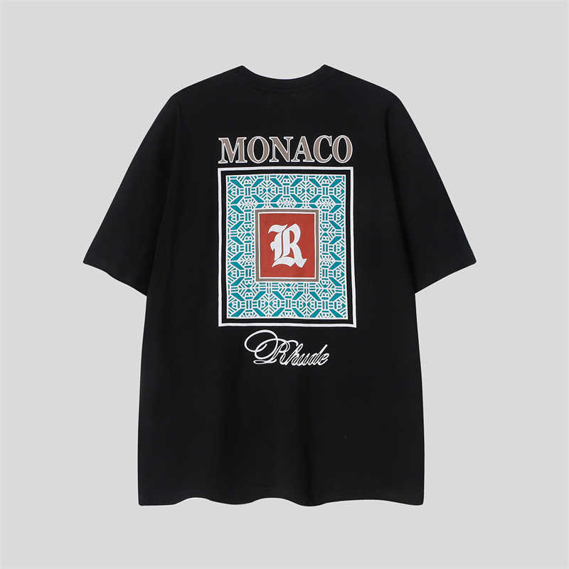

Designer Fashion Clothing Tees TShirts 2023 New Rhude Box Large r Printed Cotton T-shirt Men's Loose Half Sleeve Women's Summer T-shirt Tops Cotton Streetwear, Black