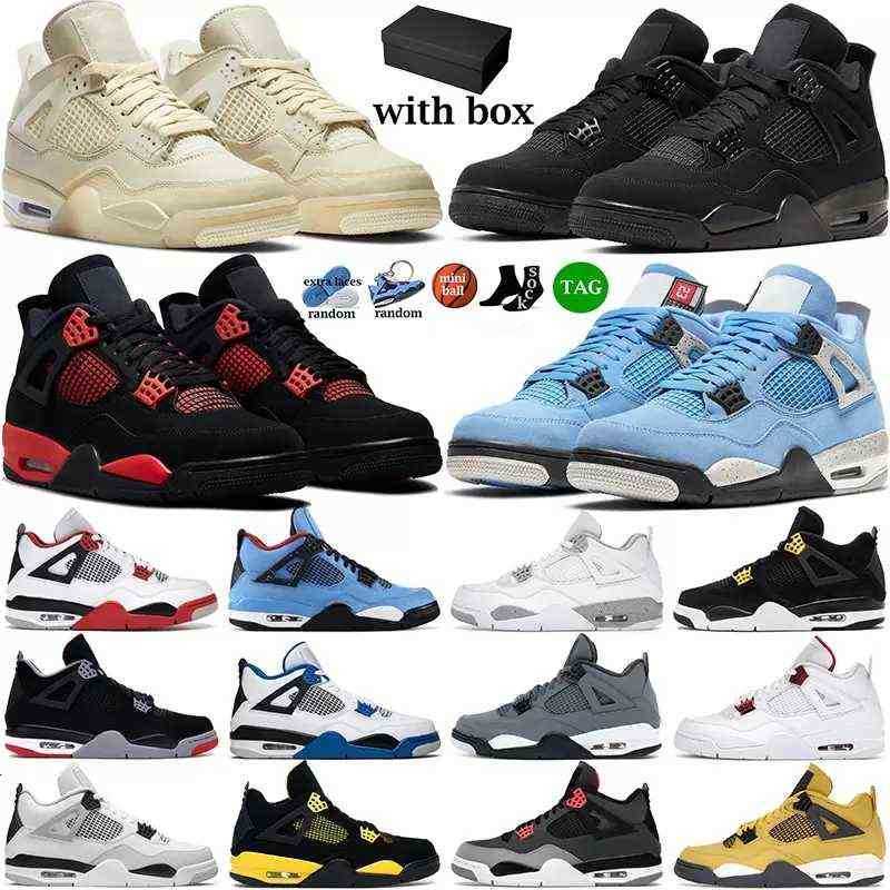 

2022 men women basketball shoes 4 4s Red Thunder Sail Black Cat White Oreo Pure Money Infrared Military Metallic Purple Cool Grey, #001